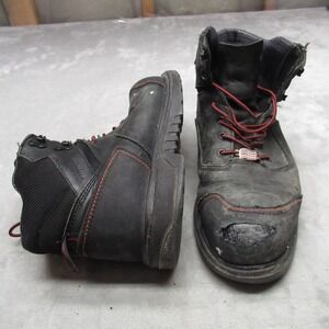 Red Wing Men 10D Boots Black Leather BRNR Safety Toe 2400 Waterproof 6" Work USA